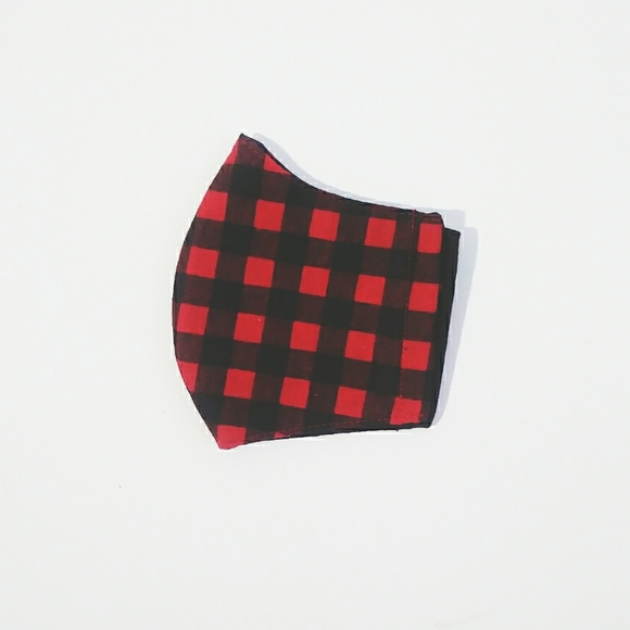 Red & Black Checkered Face Mask - Picture 2 of 8